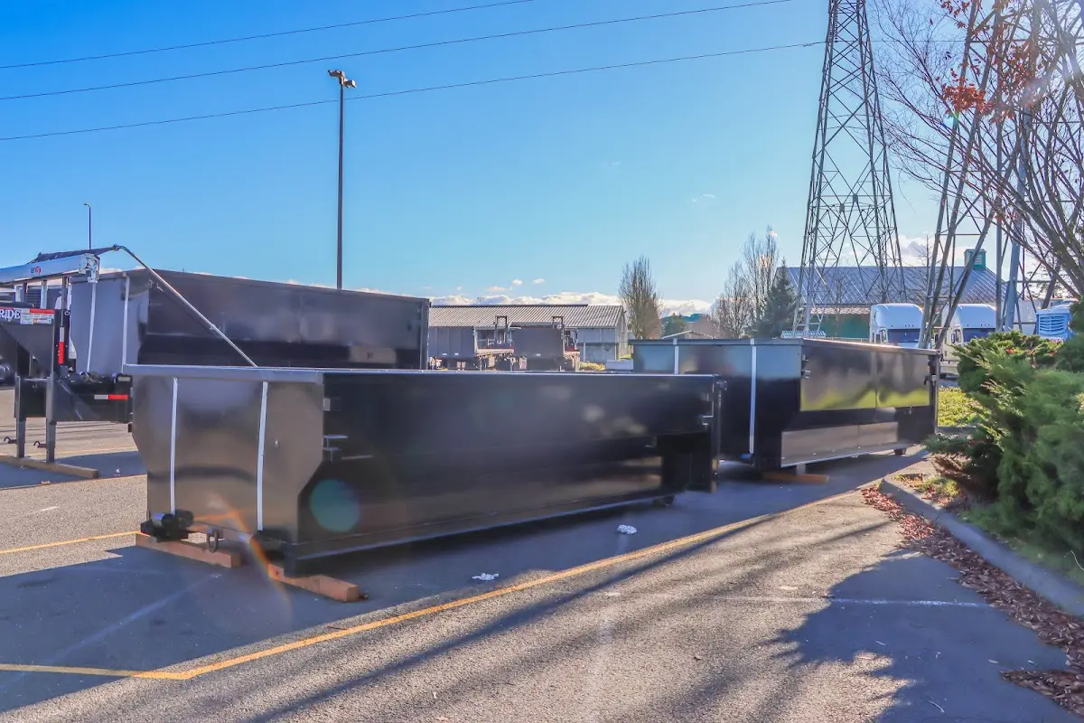 Roll-off dumpster ready for waste disposal at job site for 2 Yard Dumpster Rental in Berkeley